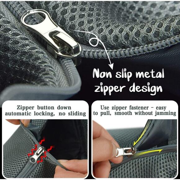 Dog Sling Bag Carrier for Small Dogs (Pink - Grey, M - Up to 10 lbs) - Picture 4 of 9